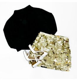 Gold Sequin Disc Skirt