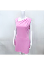 Candy Pink Asymmetrical Neck Dress