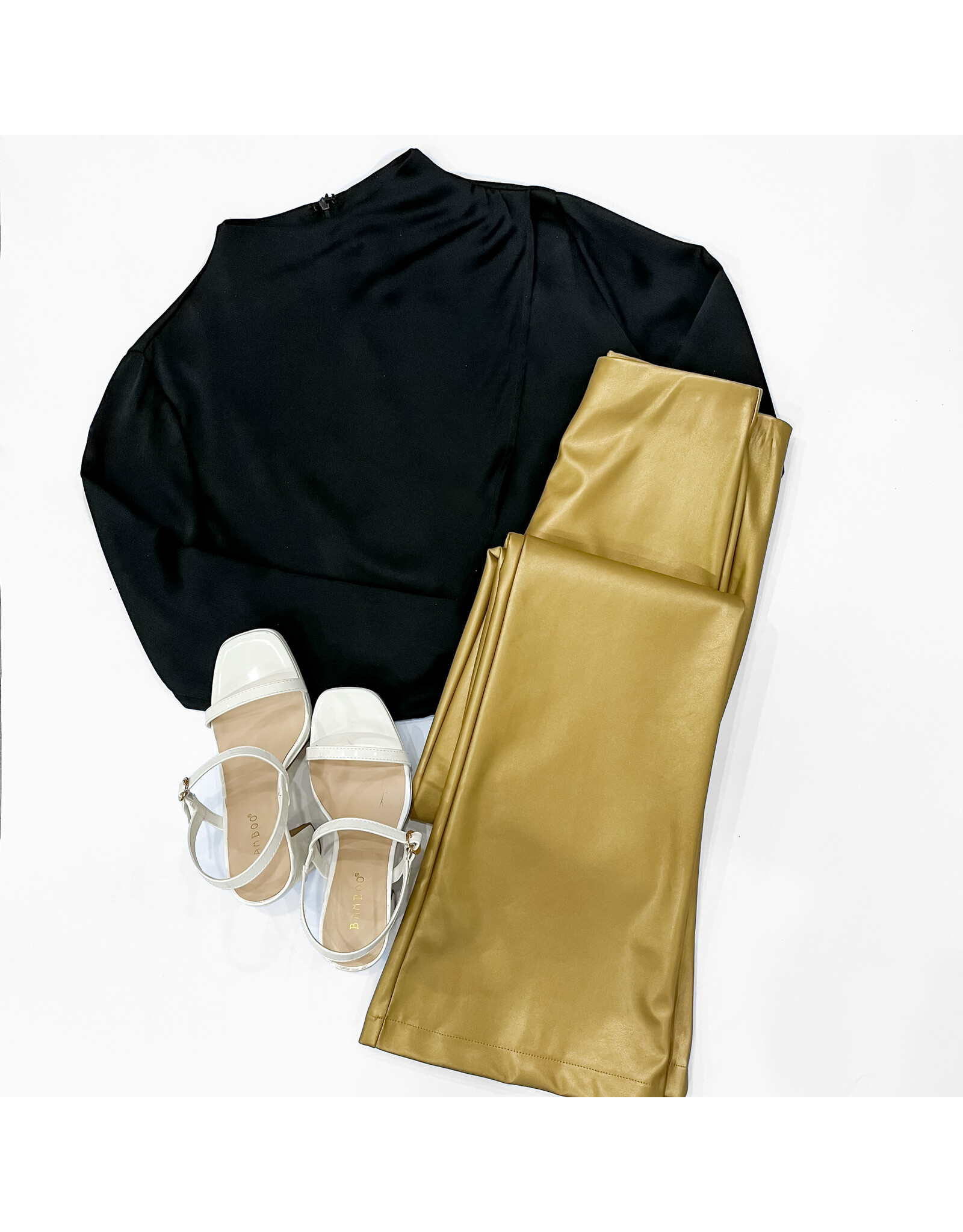 Gold Faux Leather Pants