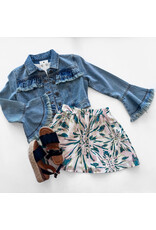Sadie & Sage Tween Green Multi Moon & Back Skirt