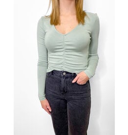 Iceberg Green Center Ruched Top