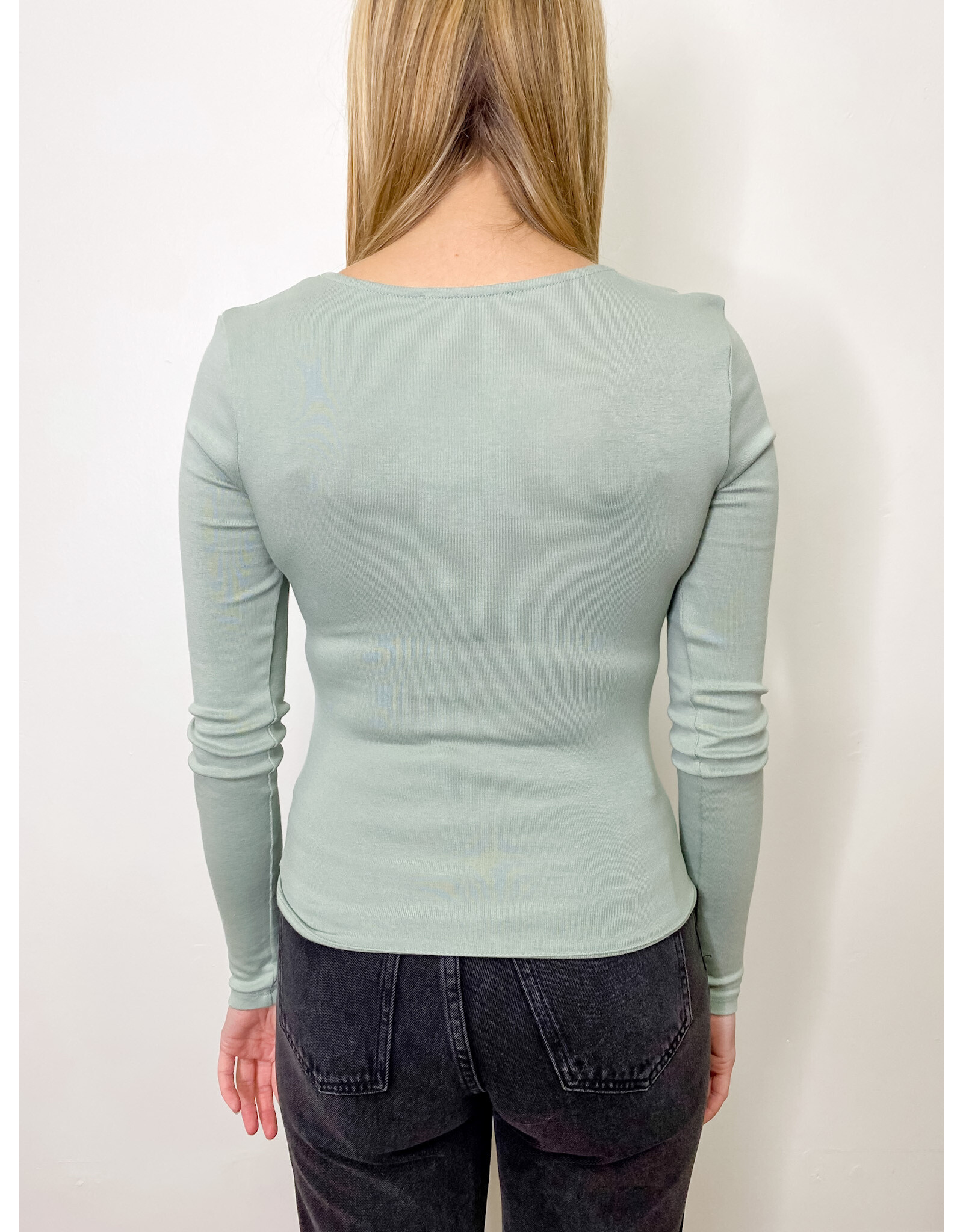 Iceberg Green Center Ruched Top
