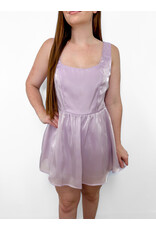 Lavender Shimmer Dress Romper