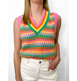 Pink Multi Sweater Vest