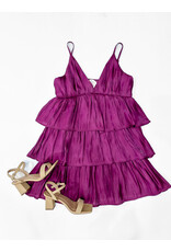 Purple Flirty Tiered Dress