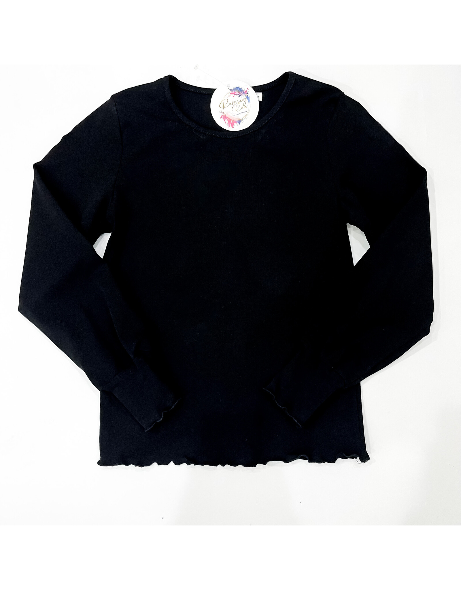 Molly Bracken Tween Black Lettuce Edge Top