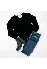 Molly Bracken Tween Black Lettuce Edge Top