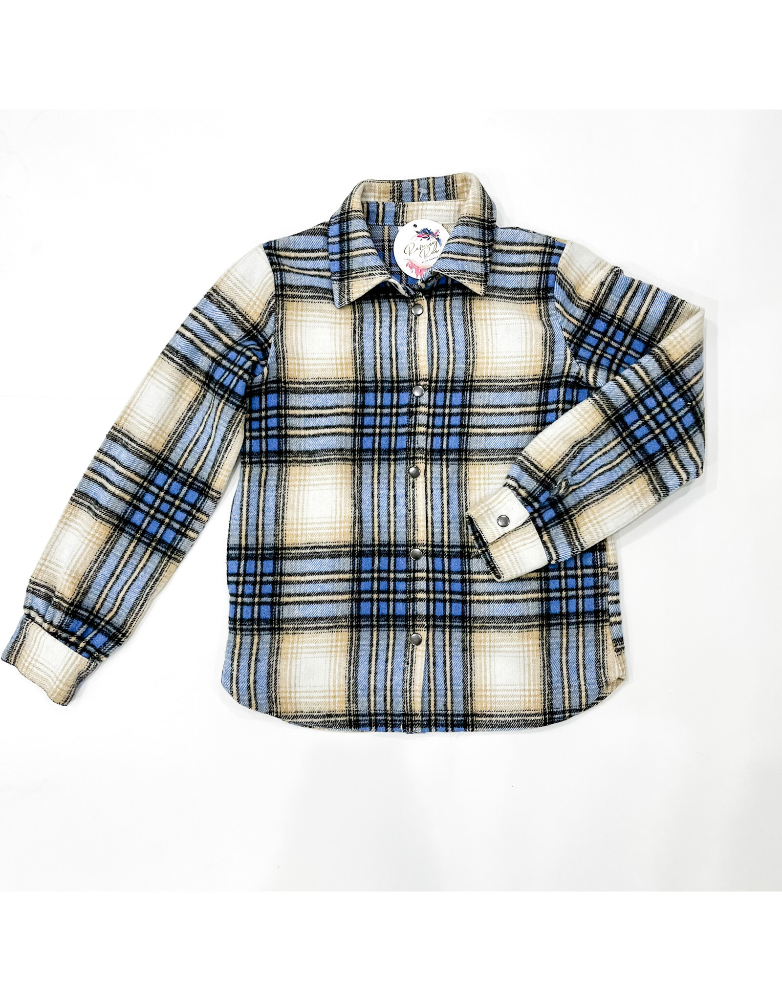 Sadie & Sage Tween Blue Plaid Shacket