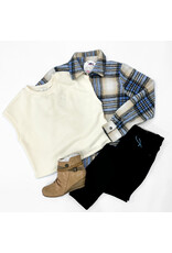 Sadie & Sage Tween Blue Plaid Shacket