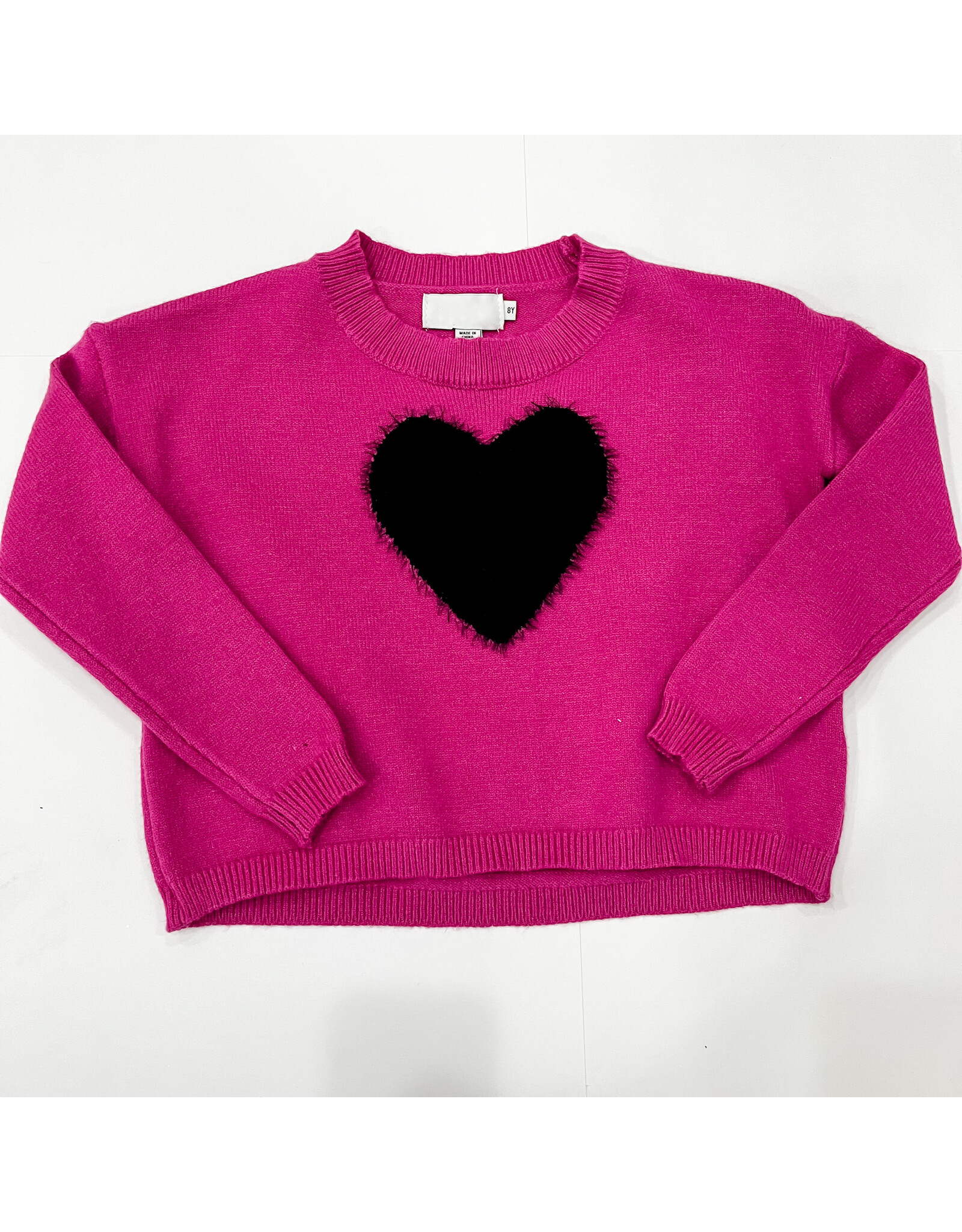 Tween Fuchsia Heart Sweater