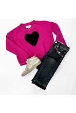 Tween Fuchsia Heart Sweater