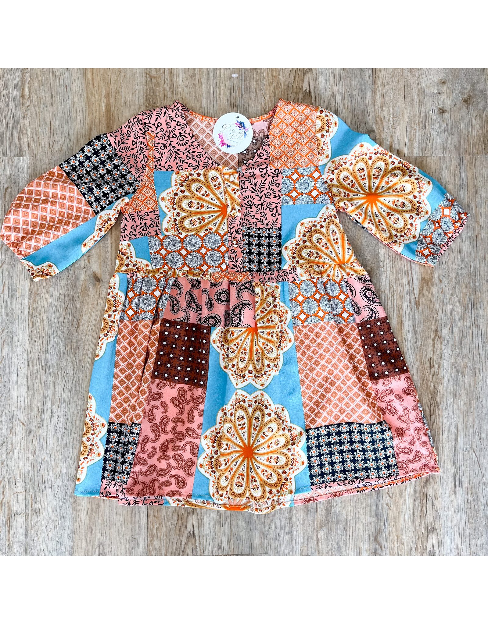 Hayden Tween Orange Patch Print Dress