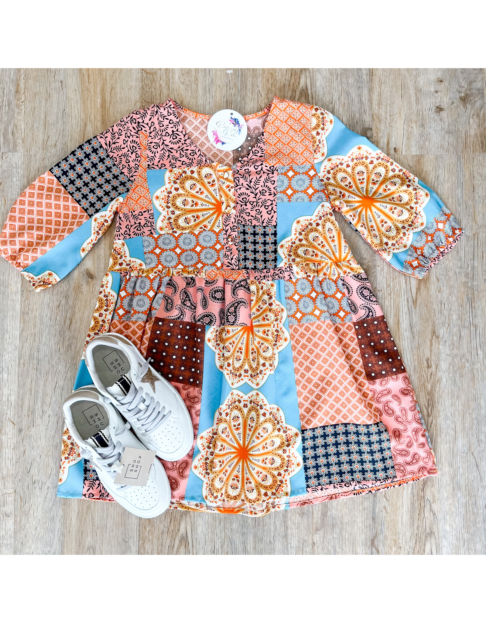 Hayden Tween Orange Patch Print Dress