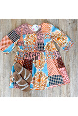 Hayden Tween Orange Patch Print Dress