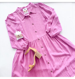 Pink Button Front Dress