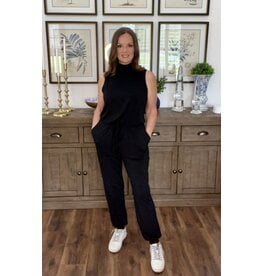 Black Mock Neck Jumpsuit