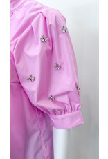 Pink Jeweled Sleeve Top