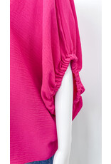 Hot Pink Elastic Sleeve Top