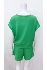 Kelly Green Twist Top Short Set