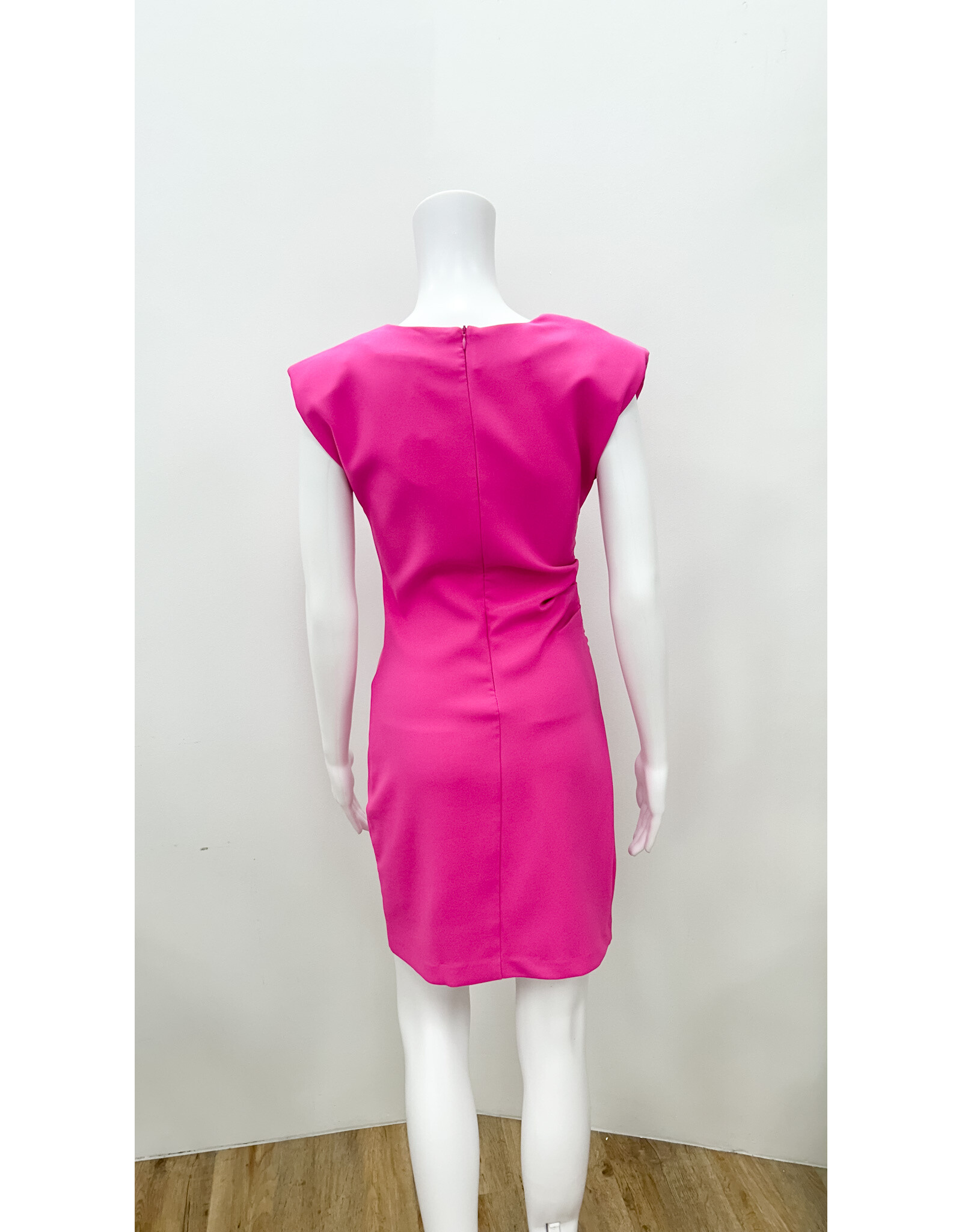 Hot Pink Ruched Dress
