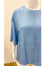 Sky Boxy Rayon Top