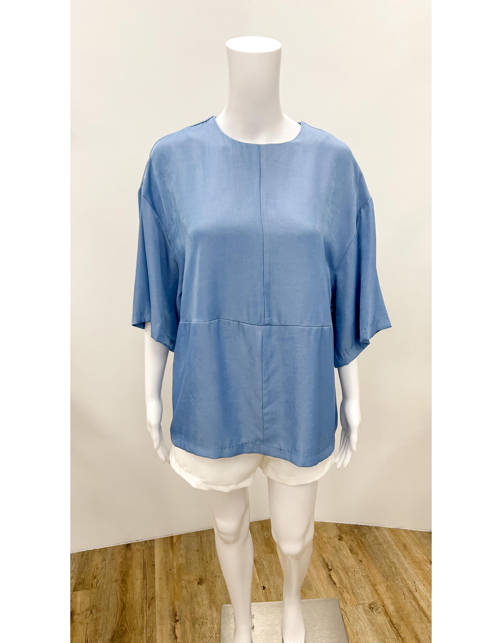 Sky Boxy Rayon Top