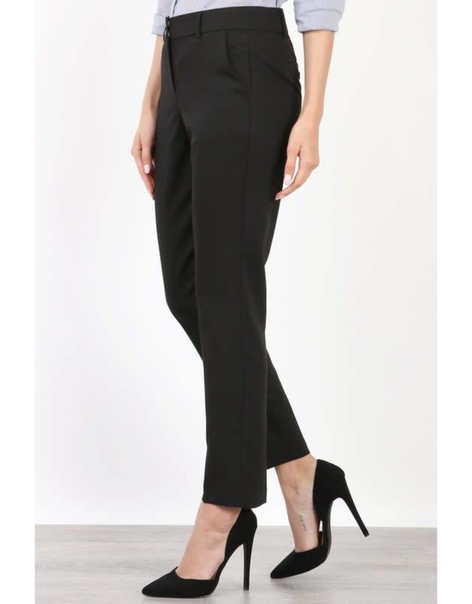 black ankle length trousers