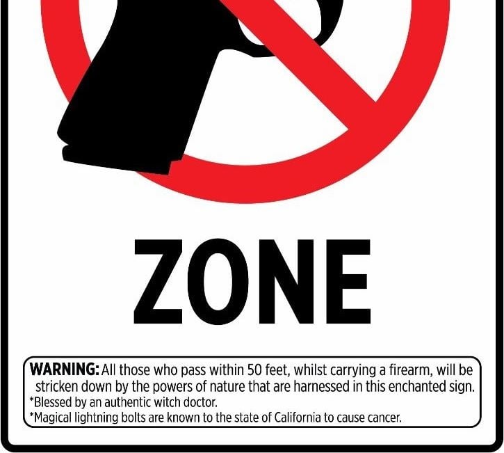 New Gun Free Zone Sign That Actually Works.