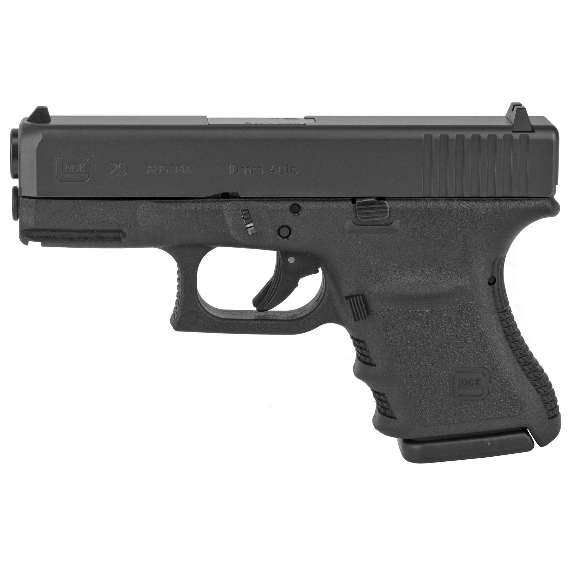 Glock G29SF Gen3 10mm 3.78" BLK/BLK (2)10RD Pistol (CA Comp)