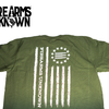 Firearms Unknown FU 3% Front / Flag Back T-Shirt Green