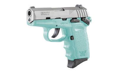 SCCY, CPX-1, Double Action Only, Semi-automatic, Polymer Frame Pistol, Compact, 9MM, 3.1" Barrel (Teal Frame/Stainless Slide)