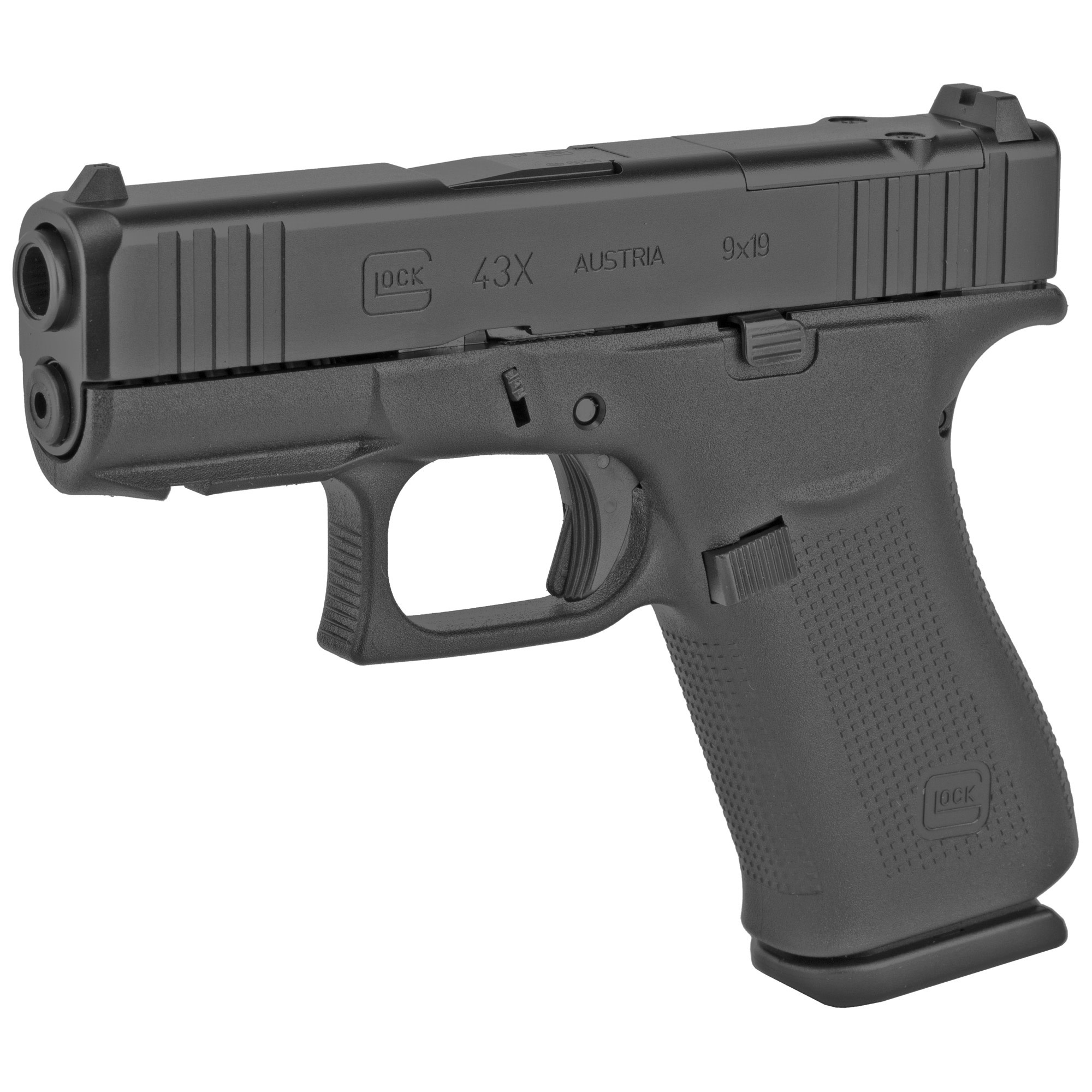 Glock 43x MOS, G43X MOS 9MM 3.41" BLK/BLK (2)10 RD Pistol