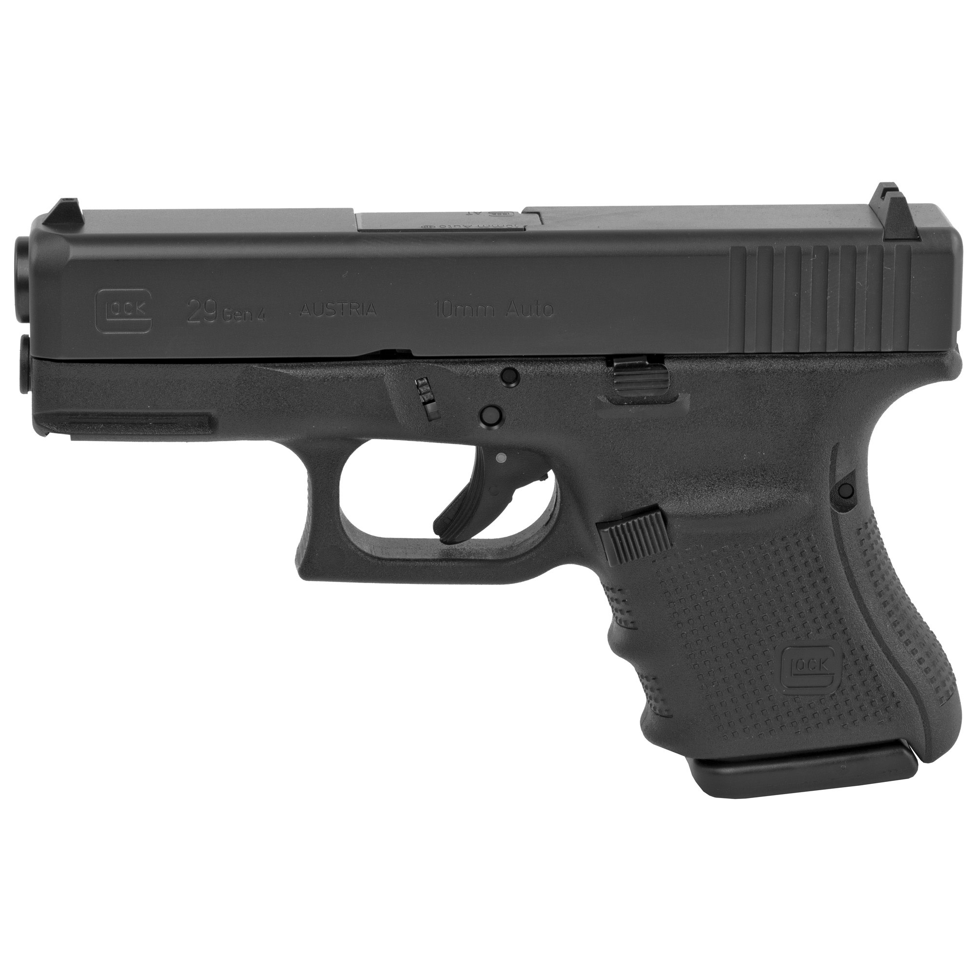 Glock, G29 Gen4, 10MM, 3.78" BLK/BLK (3) 10 RD Pistol