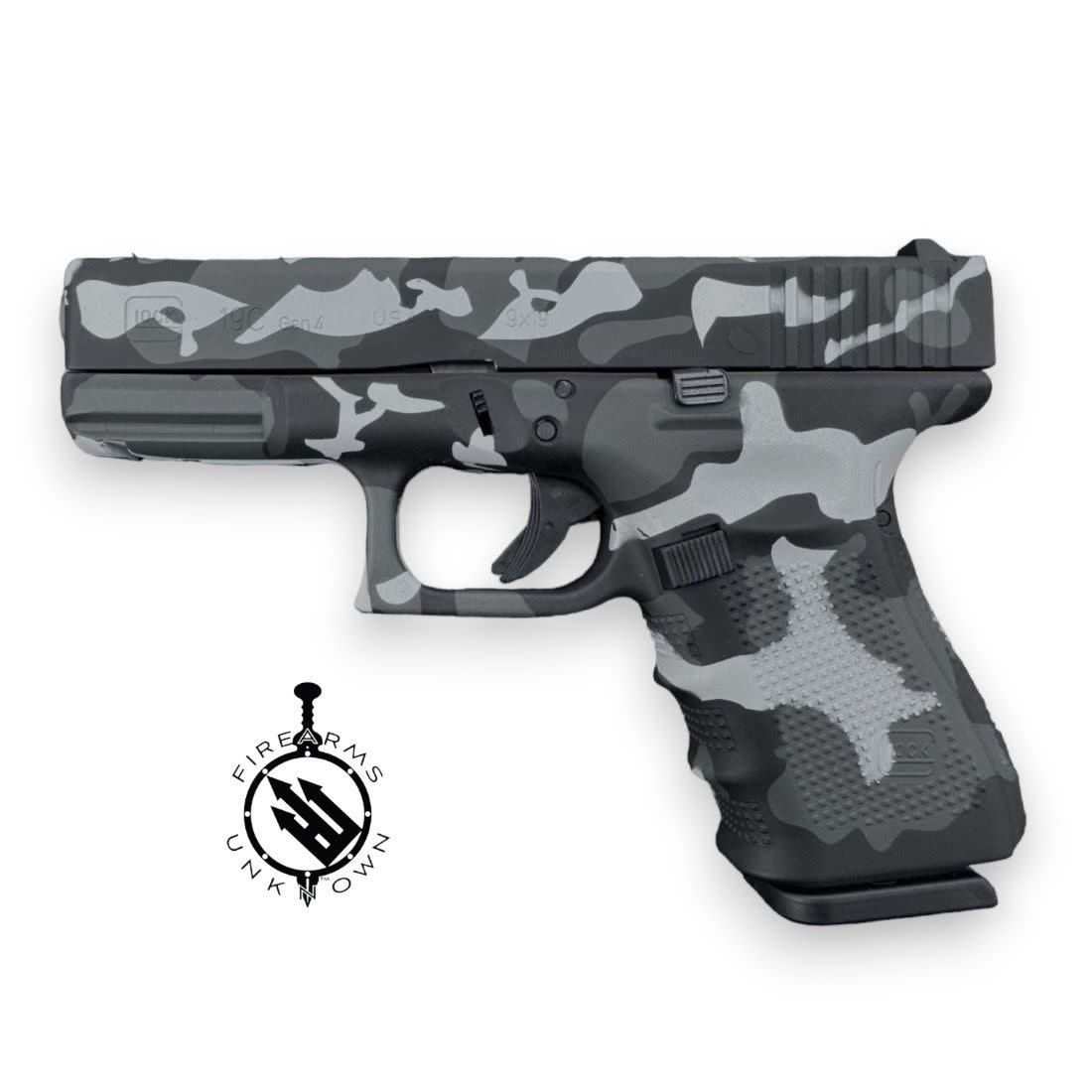 Glock 19C Gen4  Tri-Color Urban Camouflage Cerakote Compensated Pistol
