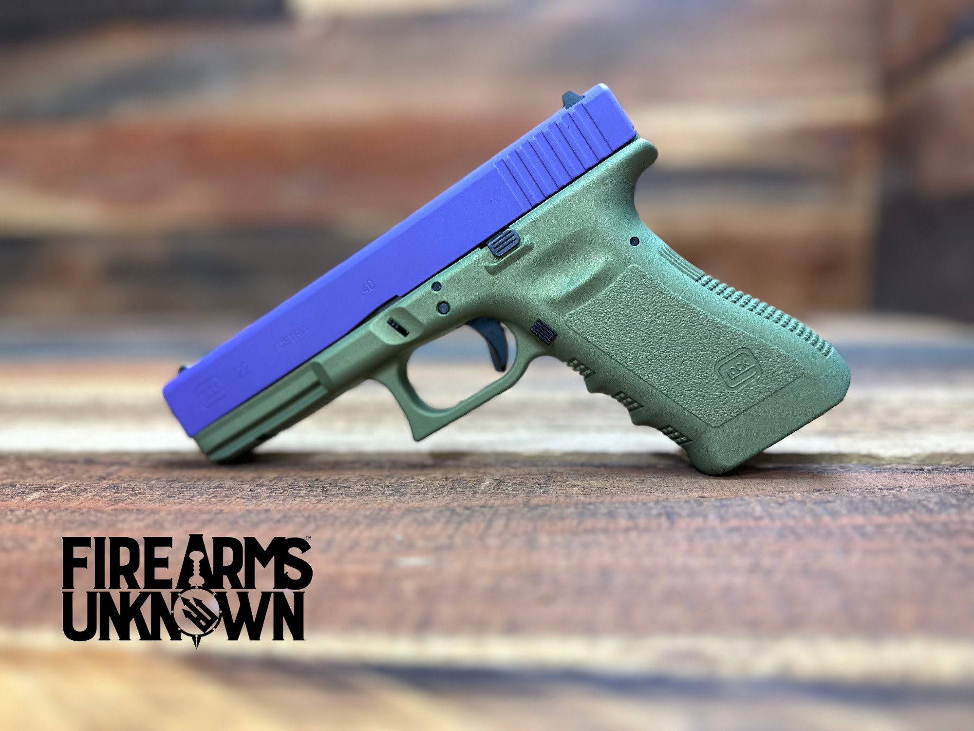 Glock 22, Gen 3, .40S&W Two-Tone Cerakote Bright Purple/Crocodile