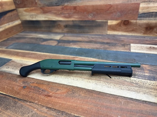 Remington, 870 Tac-14 12ga Jesse James Green  Cerakote Shotgun