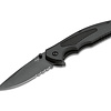 Böker Plus Gemini NGA Serrated 3.54" Black Assisted Folding Knife - 01BO506
