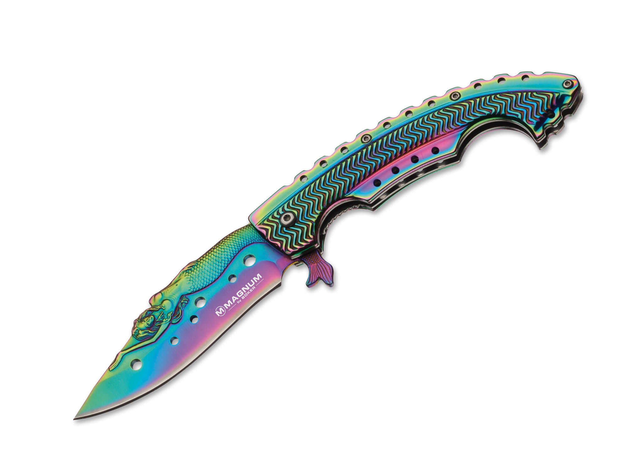 Boker Magnum Rainbow Mermaid 3.74" Folding Knife