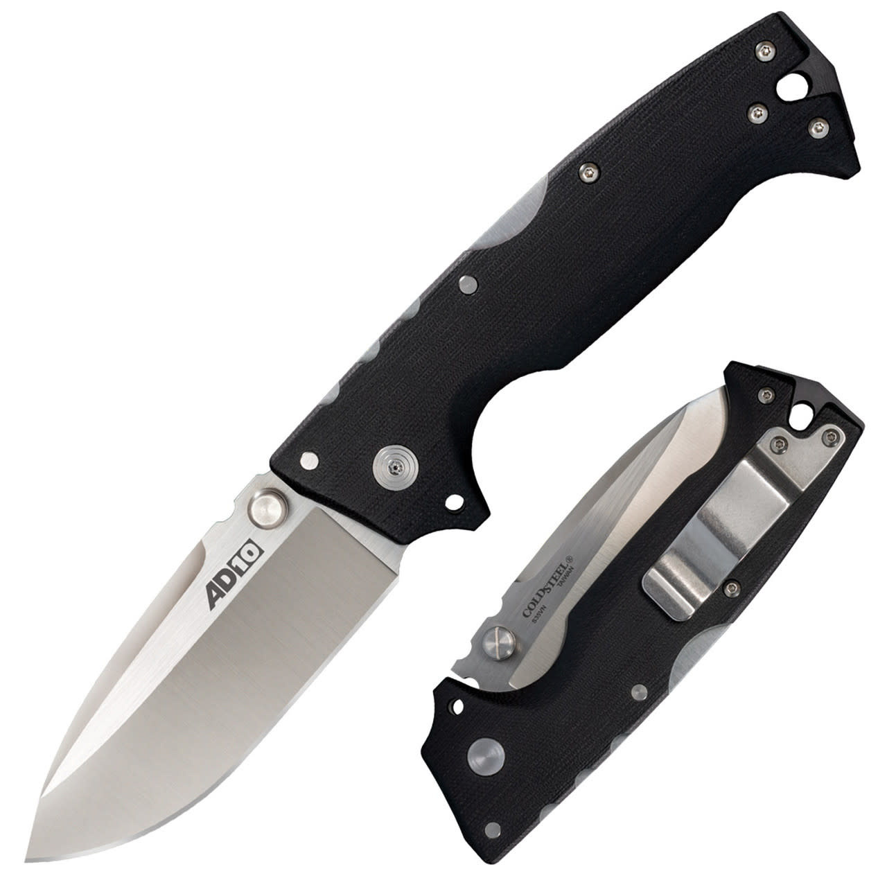 Cold Steel AD-10 Folding Knife 4in Plain Drop Point Blade G-10 Handle