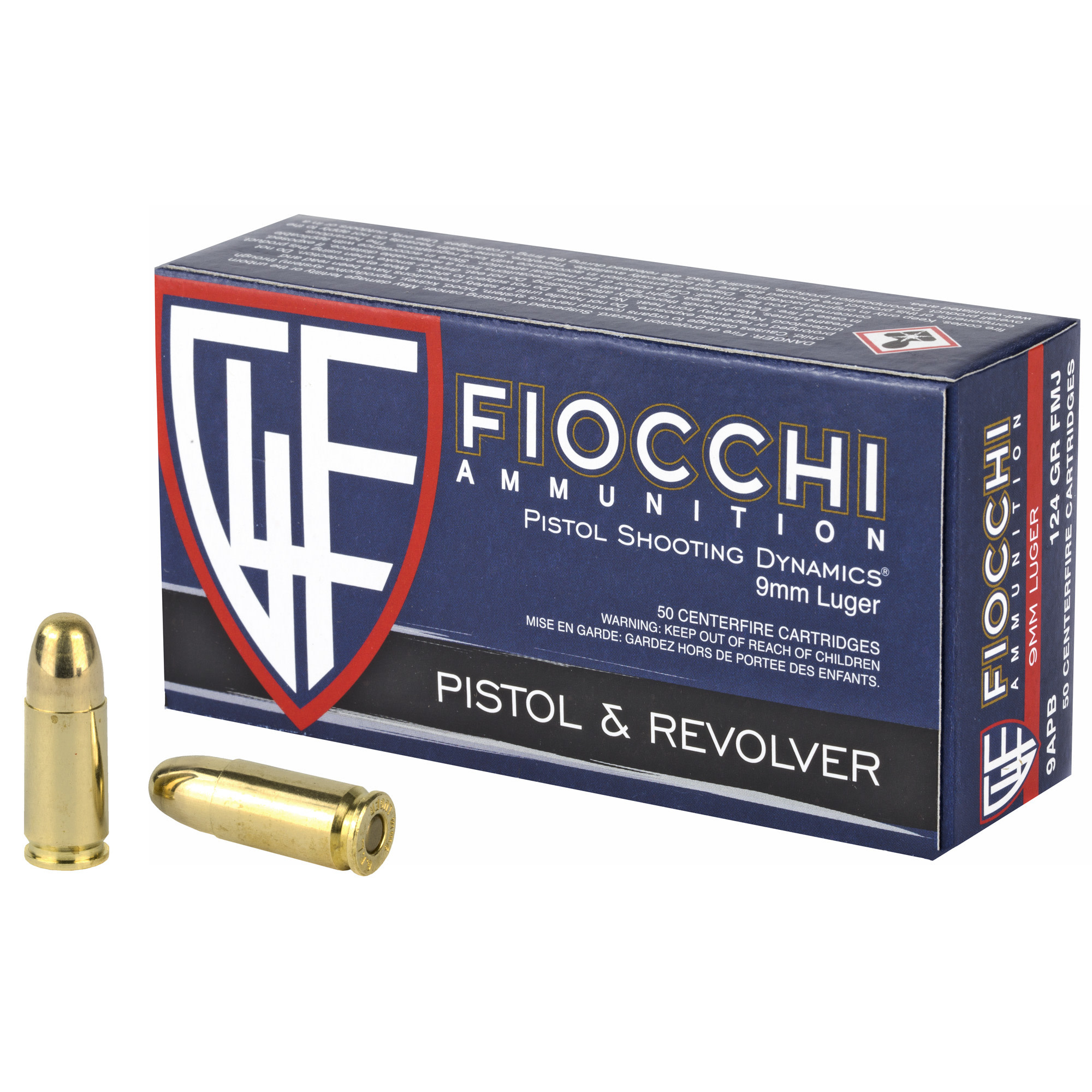 Fiocchi Training Dynamics 9mm Luger 124 Grain FMJ 50RND Box