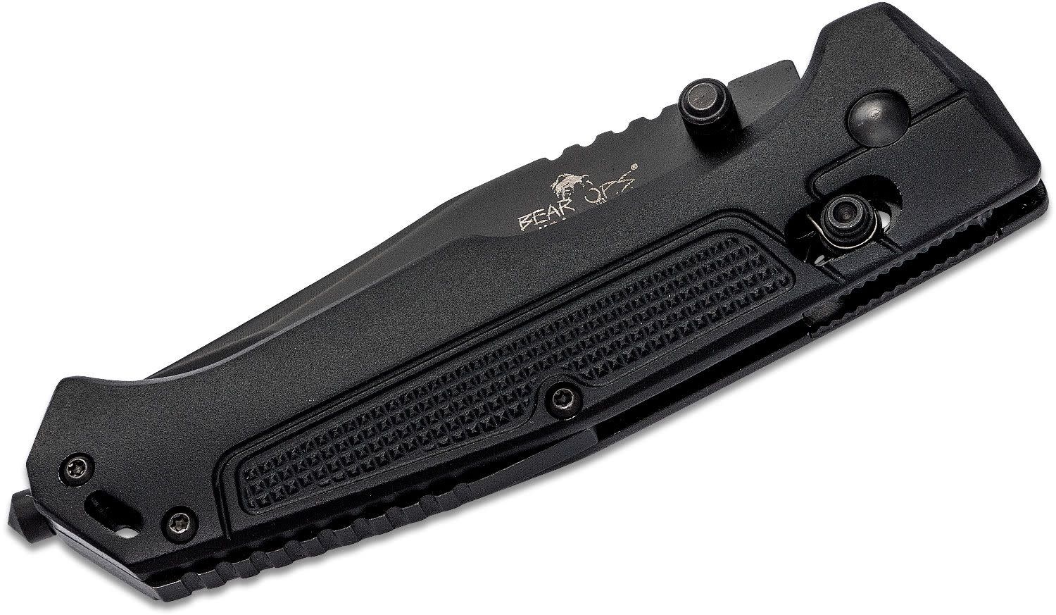 Bear OPS Rancor IV 3.25" Black Clip Point Folding Knife