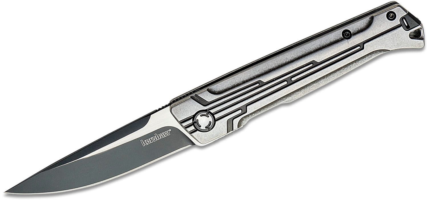 Kershaw Noventa 3.3" Black/Satin Two-Tone SS Flipper Knife