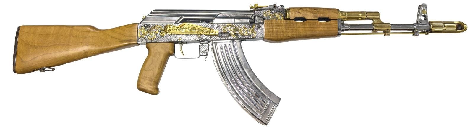 Kalashnikov KR103 7.62X39MM 16.33" Amber Wood Gold/Nickel Engraved 30RD Rifle