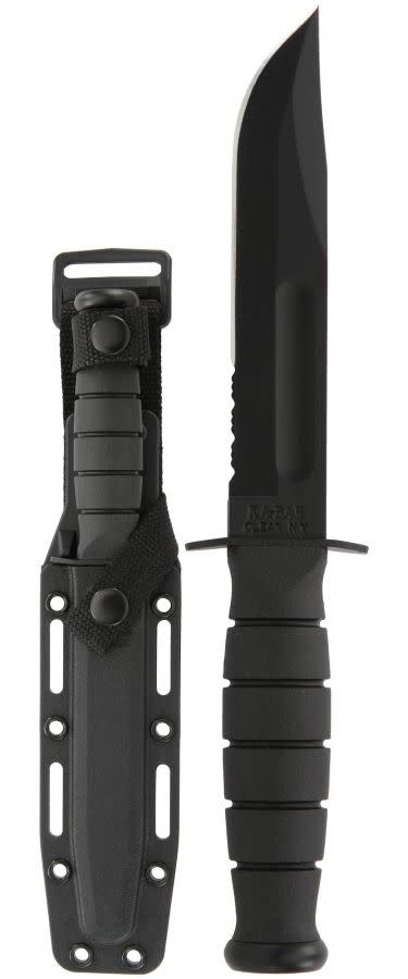 KA-BAR Short 5.25" Black Serrated Fixed Blade Knife