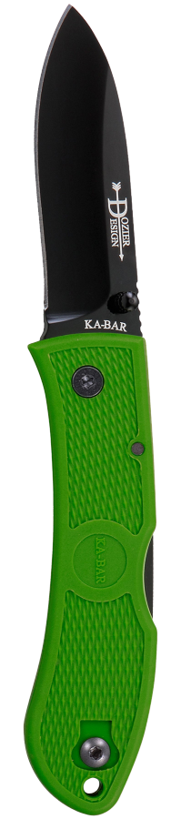 KA-BAR Dozier 3" Kelly Green Folding Hunter Knife