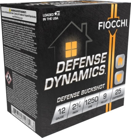 Fiocchi Defense Dynamics  00 Buckshot 12g 2.75" 9 pellets 25rd Box