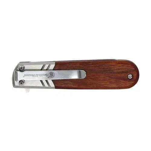 S&W EXECUTIVE SPRING ASSIST WOOD HANDLE BARLOW KNIFE