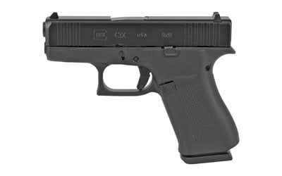 Glock, 43X, Striker Fired, Sub-Compact, 9MM, 3.41", Blk, 10 rnds, 2 mags