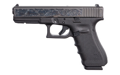 Glock, 17, GEN 4 9mm 4.49" Polished Engraved Scrollwork 17RD Pistol