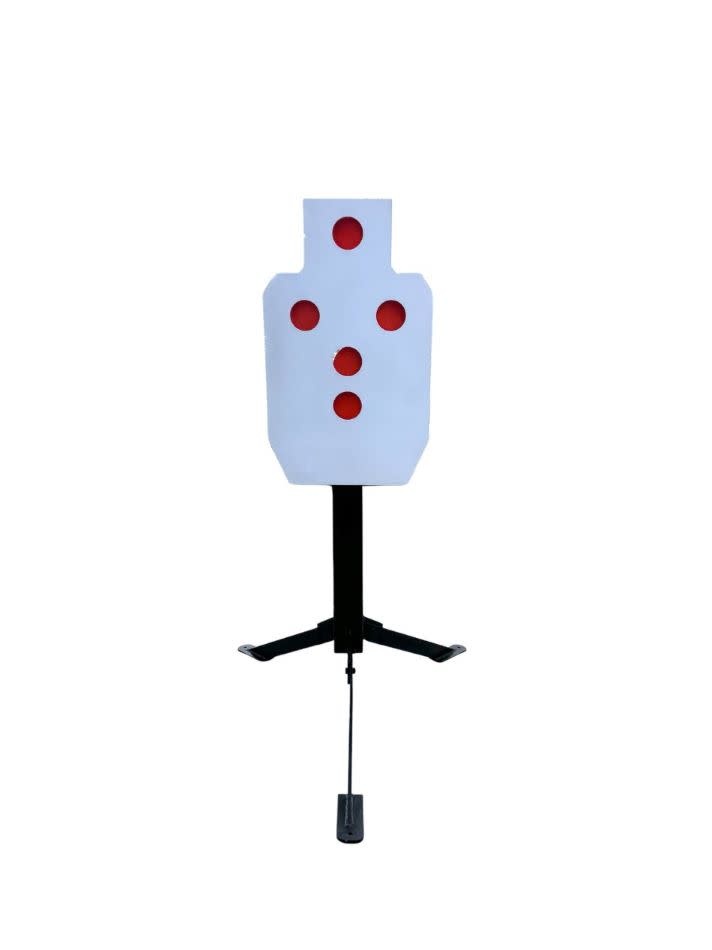 AR500 Steel Silhouette Target w/ (5) Reactive Flags